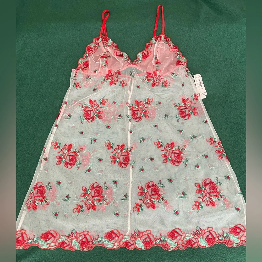 Victoria's Secret Floral Embroidery Sheer Mesh Slip - Picture 4 of 16